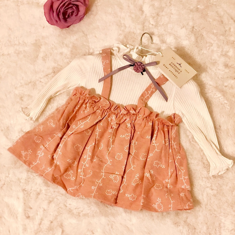 Baby/Toddler Elegant Faux-Two Cotton Flower Dress